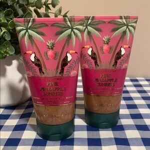 Lot of 2- Bath & Body Works Pink Pineapple Sunrise Body Scrubs